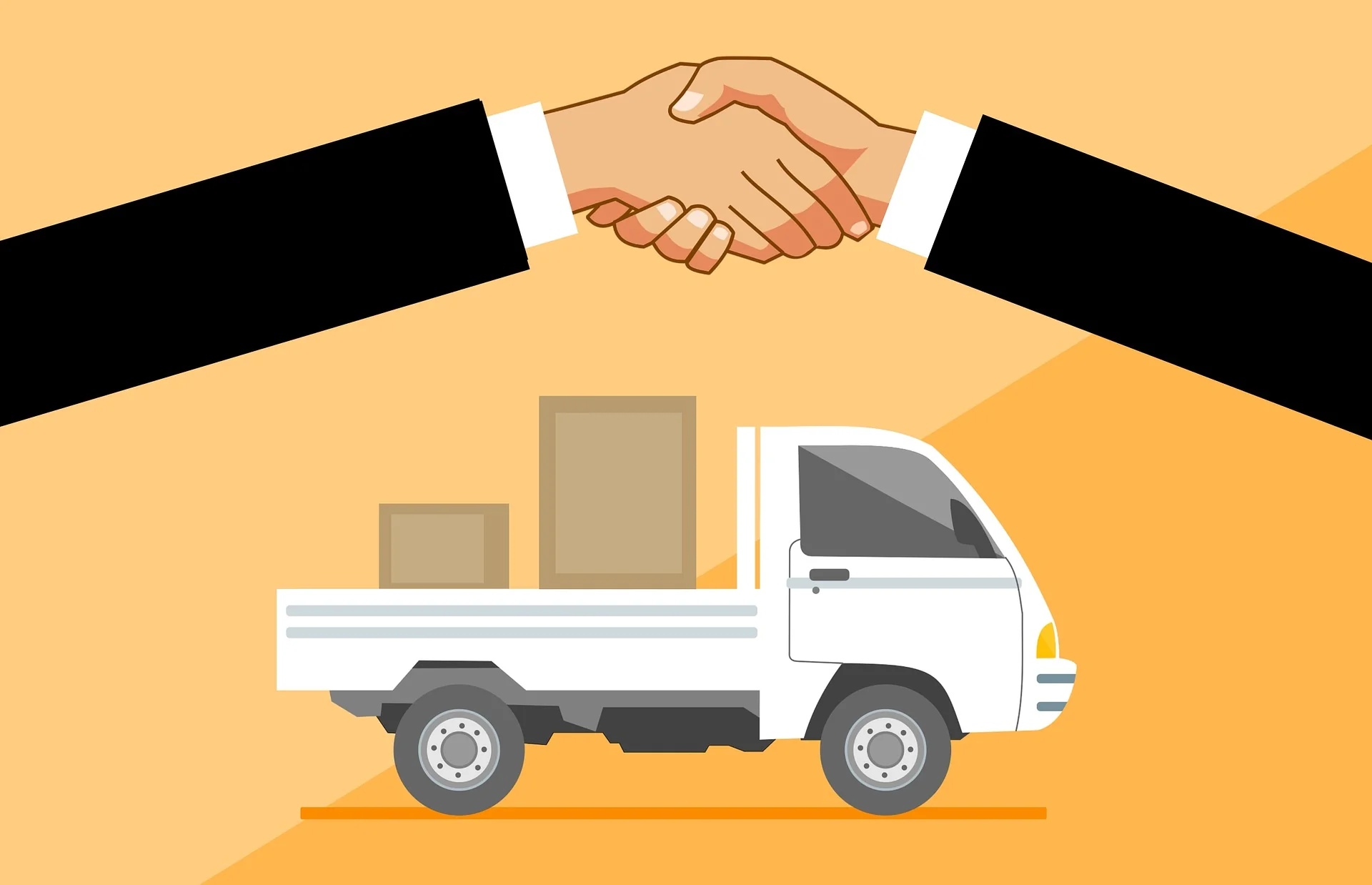 Courier delivery van loaded with parcels ready for dispatch